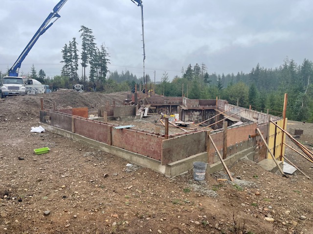 Foundation walls, ready for concrete.