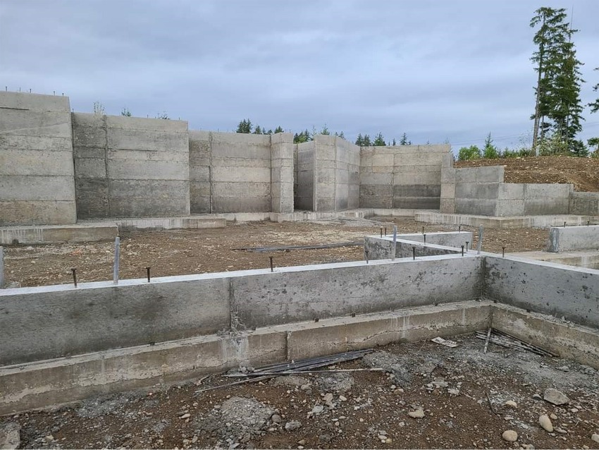 Completed foundation after concrete pour